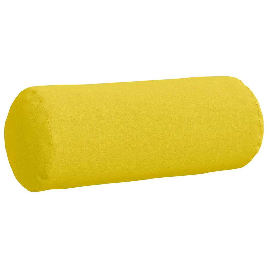 Bolster Pillows 2 pcs Light Yellow Ø 15 x 40 cm Fabric